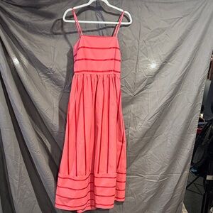 Chic Coral Striped Maxi Dress